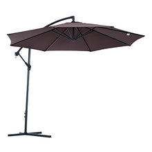 Outsunny Ombrellone da Giardino a Braccio Deluxe Inclinabile con Manovella, in Acciaio e Poliestere Φ3m, Marrone