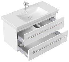 emotion Lavabo con mobiletto, Legno, Bianco Lucido, 100, 2 unità