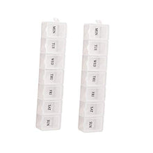 Scatola portapillole settimanale organizer promemoria 7 giorni medicina vitamina dispenser bianco 2 pezzi