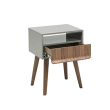 Jcnfa-Tavoli Comune Grigio, ripiano a 2 Strati, con Base in Legno massello con cassetti (Color : Gray, Size : 17.71 * 14.17 * 23.62in)