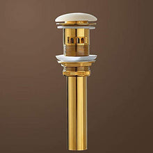 SHDJYR Scarico a Scomparsa per lavabo da Bagno Vaso per lavabo Vanity Oro Spazzolato Kit di Ricambio per assemblaggio in Ottone Massiccio Tappo Flip Top Overflow con Troppo Pieno