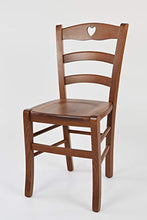 Tommychairs - Set 4 sedie modello Cuore per cucina bar e sala da pranzo, robusta struttura in legno di faggio color noce chiaro e seduta in legno