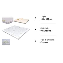 DOLCI SOGNI Topper Memory Foam 160x190, Topper Matrimoniale Memory Foam Rigido con Spessore 5 cm, Topper Materasso per Divano Letto Matrimoniale, 100% Made in Italy