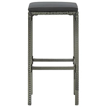 vidaXL Set Bar da Giardino 3 pz con Cuscini in Polyrattan Grigio