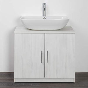 IdeaStella ODESSA Sottocolonna 2 Ante. Mobile Bagno sotto lavabo Copri Colonna lavandino UNIVERSALE (Larice Bianco)