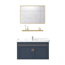 Mobile Lavabo Spazio Alluminio Grigio Blu Blu BASSAGGIO di Lavaggio di LAVOBITO Mobile Combinazione Muro di Parete del Bagno Facile da Pulire (Color : Blue, Size : 46x80x48cm)