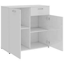 XHCP Credenza, Comodino, Comodino, cassettiera per la casa Soggiorno Camera da Letto Bianco Lucido 80x36x75 cm truciolare