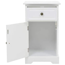 Comodino da Camera da Letto Moderno,con 1 cassetto e 1 Ampio armadietto,Mobile Porta Telefono,Armadietto, Cassettiera,35 x 32 x 59 cm,Bianco（Non necessita di Montaggio）