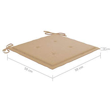 Tidyard Set 4/6 pz Cuscini per Sedie da Giardino per Esterno in Tessuto Beige/Blu Reale 50x50x4 cm,Cuscini Quadrati,Cuscini per Sedie da Esterno