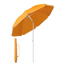 Sekey® Ombrellone Ø 160 cm Tondo Ombrello Parasole da Esterno da Giardino da Spiaggia Protezione Solare UV20+ (Arancia)