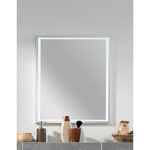 Fackelmann - Set di mobili da bagno da 4 pezzi, stile Milano, con specchio da bagno a LED, 55 cm e cesto portabiancheria pieghevole, effetto lino