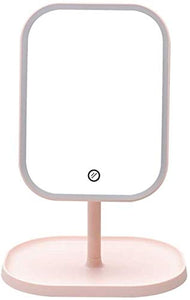 LBWARMB Trucco Specchio con luci Specchio cosmetico con Luce LED Trucco Illuminato Ricaricabile 180 ° spogliatoio Girevole specchietto da Tavolo Portatile Illuminato Specchio cosmetico Illuminato