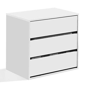 Dmora Cassettiera a Tre cassetti, Colore Bianco, cm 60 x 57 x 44