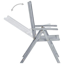 Tidyard Set 6 pz Sedie da Giardino Reclinabili in Legno Massello Acacia Grigio con Cuscini Beige 56x70x110 cm,Sedie da Esterno Reclinabili in Legno,Sedie Reclinabili,Sedie da Giardino in lengo