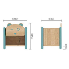 MMWYC Legno massello Comodino Camera da Letto dei Bambini del Fumetto di immagazzinaggio Governo di immagazzinaggio della Ragazza del Ragazzo, Naturale, 51 * 46 * 40 Centimetri