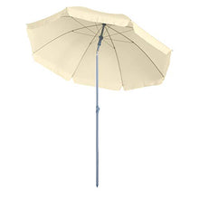 Outsunny Ombrellone da Esterno, Giardino, Terrazza Portatile Φ220cm con Tettuccio Inclinabile in Poliestere Bianco Crema