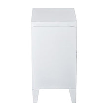 BAKAJI Mobiletto Armadietto Comodino in Metallo 2 Ripiani con Anta Dimensione 57 x 40 x 30 cm Arredamento Casa Ufficio (Bianco)