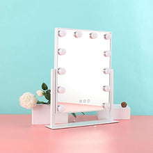FLLKIHH Specchio cosmetico con luci a LED, Specchio per Il Trucco, Specchio cosmetico Hollywood 3 luci dimmerabili per Tavolo da Trucco (14 luci a LED)