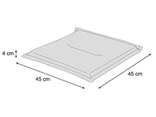 Set di 4 cuscini per sedia, 46 x 45 cm, per esterni, esterni, interni, giardino, tempo libero, estate, grigio con strisce grigie