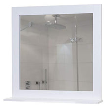 Mendler Set arredi bagno HWC-F75 MDF bianco 2x mobili alti specchio mobile sotto lavabo