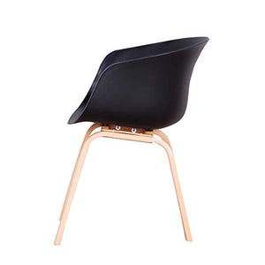 Sedie da pranzo da cucina con braccioli Design ergonomico Sedie da scrivania per ufficio a casa per sala da pranzo Soggiorno Mobili per la casa Sedia da gioco Set di 2/4/6 (Black - Wooden Legs)