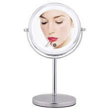 Specchio per Il Trucco, Specchi per Il Trucco da Bagno Specchio per Il Trucco bifacciale da appoggio con LED Illuminato in Vetro ingrandito per Bagno da Uomo e da Donna