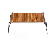 ZKK Tavolo Pieghevole, Tavolo Pieghevole in Acciaio Inox Portatile per Campeggio all'aperto, Ristorante, Campo, Tavolo da Campeggio (Color : Wood Color)
