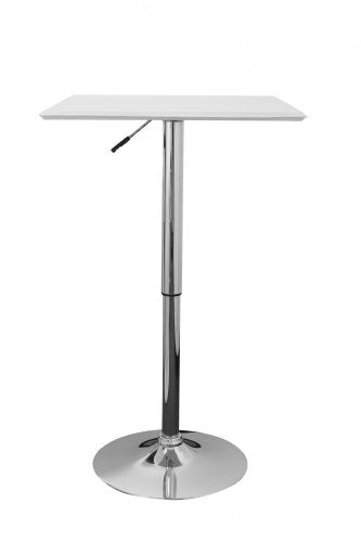 KADIMA DESIGN tavolo Bar Dublino tavolo da bar tavolo da bistrò 60 x 60 centimetri similpelle bianca