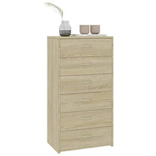 FAMIROSA Credenza con 6 Cassetti Rovere Sonoma 50x34x96 cm in Truciolato