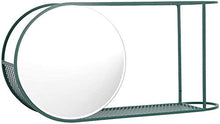 DIELUNY Specchio per Trucco Specchio per Trucco, Montaggio a Parete in Metallo con ripiano Specchio cosmetico semicircolare Doppio HD Specchio di Bellezza