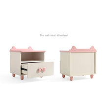 Comodino per Cameretta Bambina Comodini Fiocco Rosa Comodina con Cassetti in Legno Piccola Libreria Stile Carino