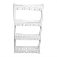 CHHD Scaffale portaspezie Estraibile a 4 Livelli, scaffale da Cucina Bianco, Carrello portaoggetti, mensola da Bagno con Ruote girevoli per Cucina, Lavanderia, Garage, Soggiorno, Camera