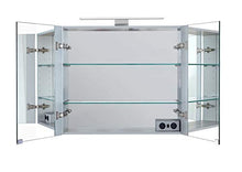 Generisch Jupiter Primo Armadietto a specchio in alluminio, lampada a LED, 800 x 700 x 155 mm