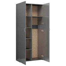 FAMIROSA Armadietto Grigio Lucido 80x35,5x180 cm in Truciolato