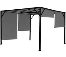 Mendler Gazebo pergola baldacchino apribile Baia Acciaio Poliestere Grigio 4x4m