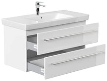 emotion Lavabo con mobiletto, Legno, Bianco Lucido, 100, 2 unità