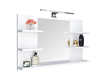 DOMTECH, Specchio da bagno con mensola, bianco, specchio da bagno