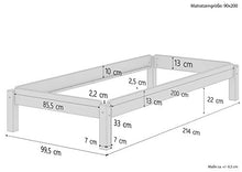 Erst-Holz Moderno futon IMPILABILE per Materasso 90x200 in Pino con doghe rigide 60.48-09