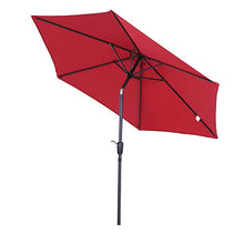 Outsunny Ombrellone da Giardino con Manovella e Testa Inclinabile, in Alluminio e Poliestere Rosso Scuro e Nero, Φ2.7x2.35m