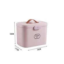 Abuky, scatola di pronto soccorso per la casa, portatile, scatola di plastica, 18 x 21 x 28,5 cm, rosa