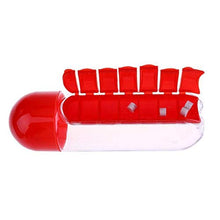 SANGAITIANFU - Kit 2 in 1 porta pillole con 7 scomparti, per esterni, portatile, una settimana
