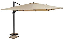 MICHELE SOGARI Ombrellone da Giardino 3X3 Beige Base Decentrata Alluminio 3 X 3 Telo Poliestere e Rotazione 360 Gradi - Palo Antracite e Telo Beige