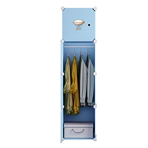 Locker 4 Porte Armadio Guardaroba Rimovibili di Plastica Gitter Scaffali Abbigliamento Home Camera Blu 39X47X147CM MUMUJIN