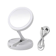 MMWYC Specchio cosmetico a LED a Doppia Faccia Illuminato a Specchio a Specchio Illuminato Portatile con Specchio dimmerabile (Bianco)