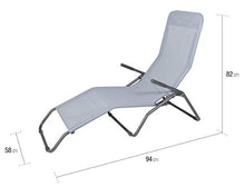 VERDELOOK Lettino Riccione da Spiaggia, 94x58x82 cm, Grigio