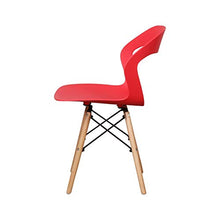 Sedia da pranzo moderna in plastica stile minimalista con gambe in ferro per cucina, sala da caffè, soggiorno, ristorante set di 4 (rosso, 4)