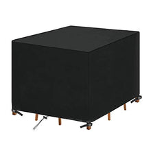 SanGlory Copertura Tavolo Giardino Esterno, Copertura per Mobili da Giardino - Telo Copri Protettivo Quadrato per Tavolo e Sedie da Esterni, Oxford Impermeabile Copertura Anti-UV (135 x 135 x 75cm)