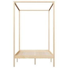 Lasamot Struttura Letto in Legno di Pino con 2 cassetti, Struttura a baldacchino per zanzariera, Staffa per Montante, Adatta per Materasso 140x200 cm (Materasso Non Incluso), Legna Leggera