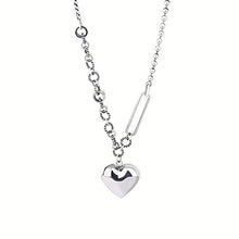 Baoxiaohed Collana in Argento Sterling, Collana Semplice A Forma di Cuore Argento Sterling, 925 Argento Sterling, Utilizzata Come Festa della Mamma, Festa, Compleanno, Regalo di Anniversario