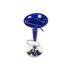 ZWJ-Sgabello da bar con schienale e pedale, sgabello da bar per colazione, altezza regolabile girevole a 360 gradi, telaio rotondo stabile (colore blu)